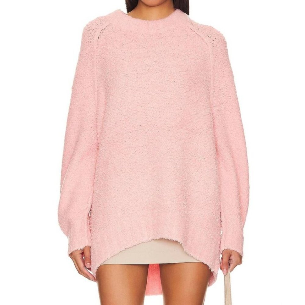 Free People Teddy Sweater Tunic in Pale Rosette